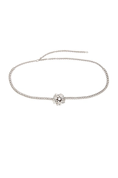 Alessandra Rich Chain Belt in Crystal & Silver