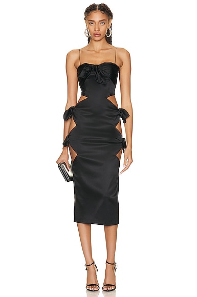 Alessandra Rich Cut Out Dress in Black