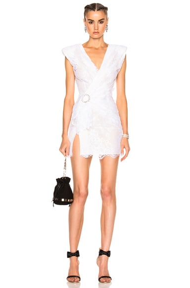 Alessandra rich white lace dress hotsell