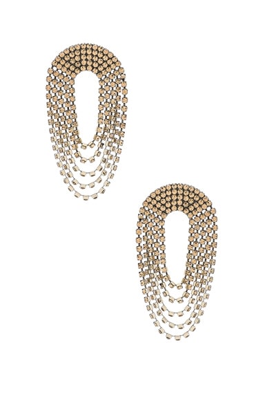 Draped Circle Crystal Earrings