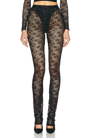 Alessandra Rich Knitted Flared Leggings in Black