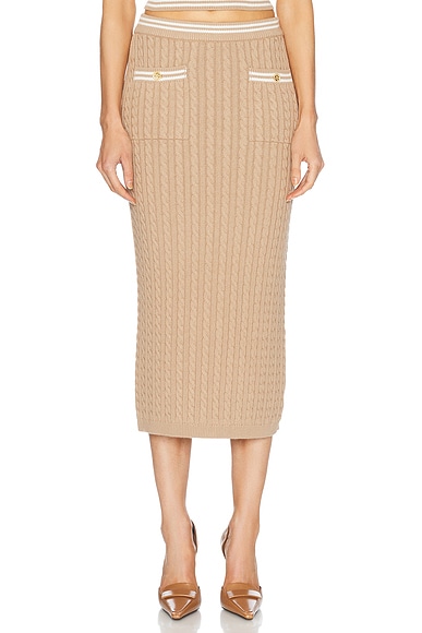 Alessandra Rich Midi Skirt in Sand