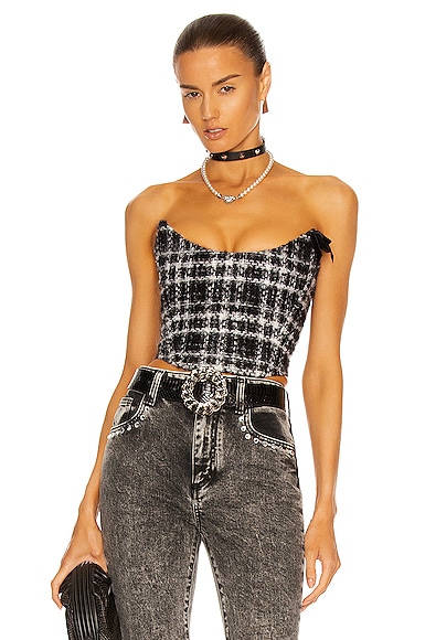 Checked Tweed Bustier