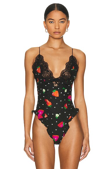 printed jacquard bodysuit