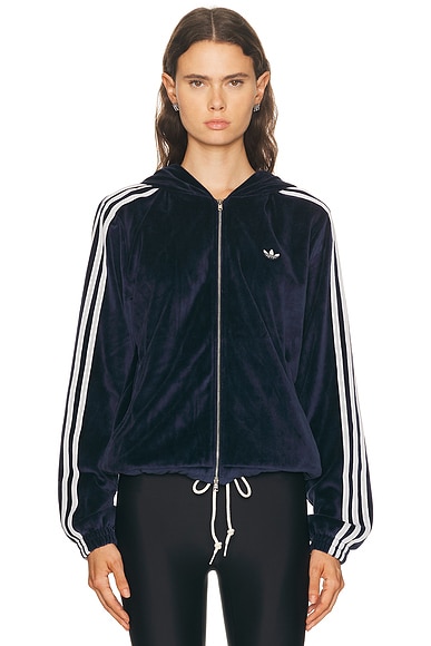 adidas by Wales Bonner Velour Track Jacket in Navy