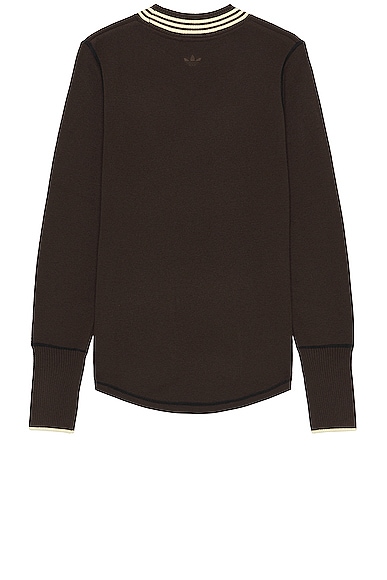 Shop Adidas Originals Knit Top In Dark Brown
