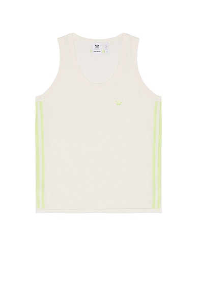 adidas by Wales Bonner Knit Vest in Chalk White & Semi Frozen Yellow