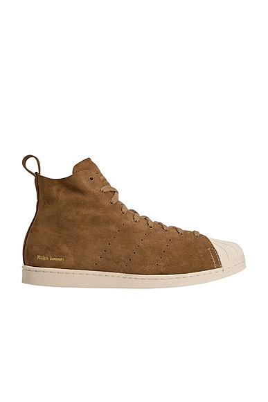 Superstar Hi Sneakers in Supplicol, Chalk White, & Night Brown