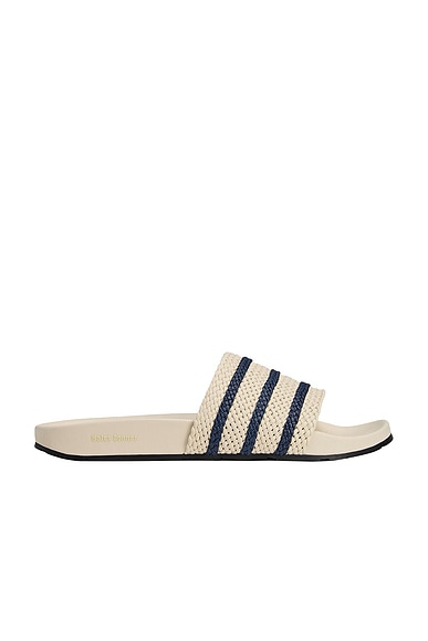 adidas by Wales Bonner Adilette Slides in Wonder White & Night Indigo