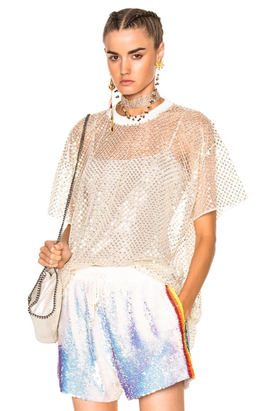 Oversized Net T-Shirt With Stardust