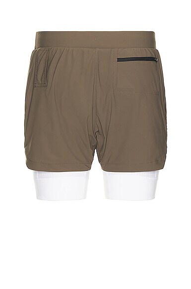 Asrv Tetra-lite 5 Liner Short In Deep Taupe,white