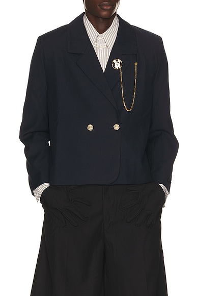 Advisry Double Breasted Blazer in Navy