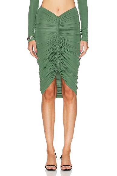 Atlein Ruched Short Skirt in Mousse