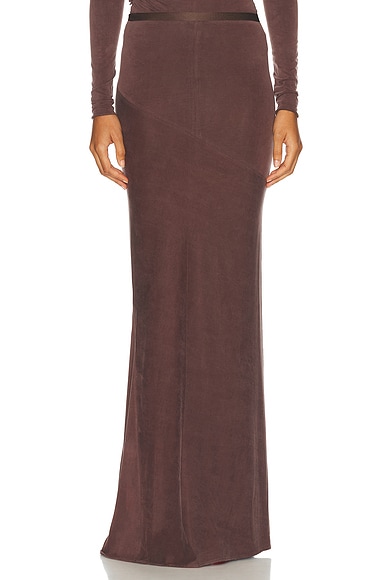 Atlein Long Bias Skirt in Cob Sepia