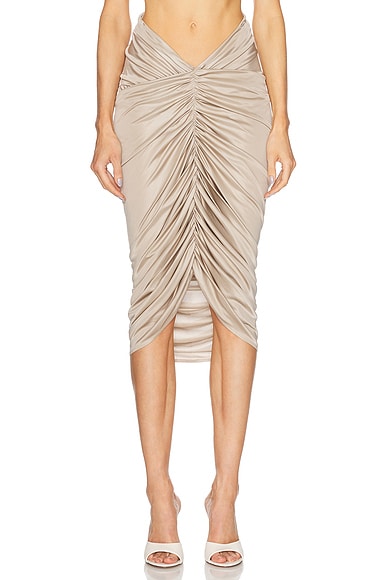 Ruched Pocket Midi Skirt