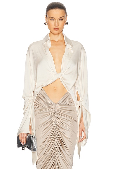 Draped Cropped Shirt