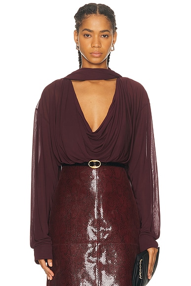 Draped Collar Blouse