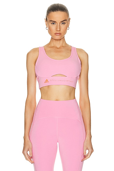Adidas By Stella Mccartney True Strength Medium Support Bra In Semi Pink Glow