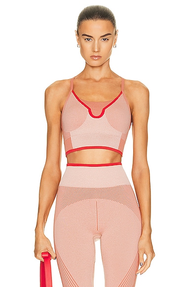 adidas by Stella McCartney True Strength Seamless Yoga Medium Support Sports Bra in Blush