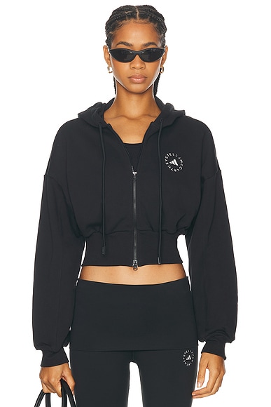 Fenty by Puma Laced Zip Crop Hoodie in Rifle Green FWRD