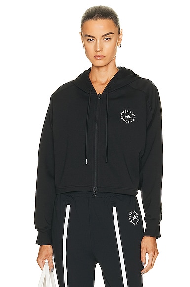 adidas by Stella McCartney Sportswear Cropped Hoodie Sweatshirt in Black