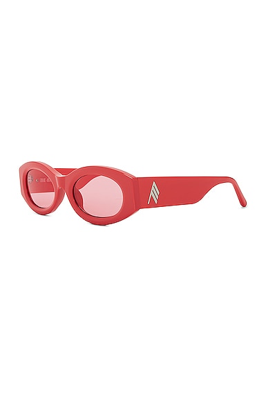 Shop Attico Berta Oval Sunglasses In Coral