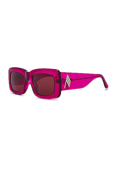 Shop Attico Marfa Sunglasses In Maroon