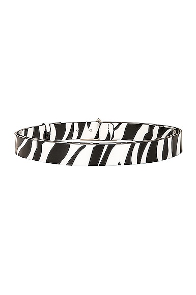 Shop Attico Zebra Belt In White & Black
