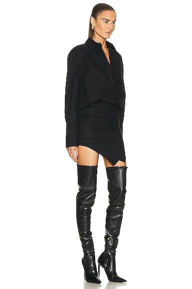 Shop Attico Hatty Mini Dress In Black