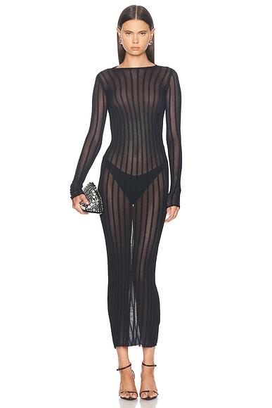 THE ATTICO Long Sweater Dress in Black