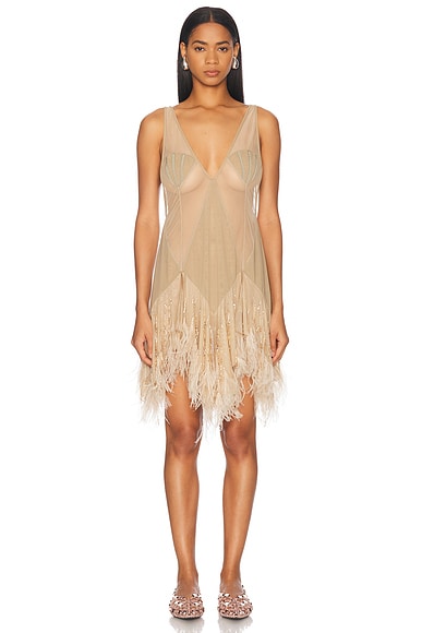 THE ATTICO Mini Dress in Ivory