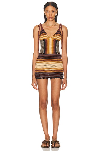 Mini Dress in Brown Shades