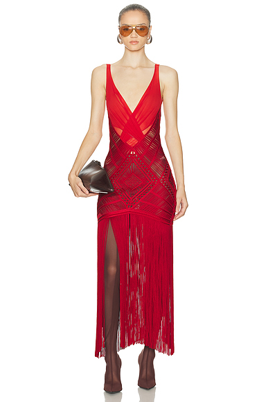 Embroidered Midi Dress