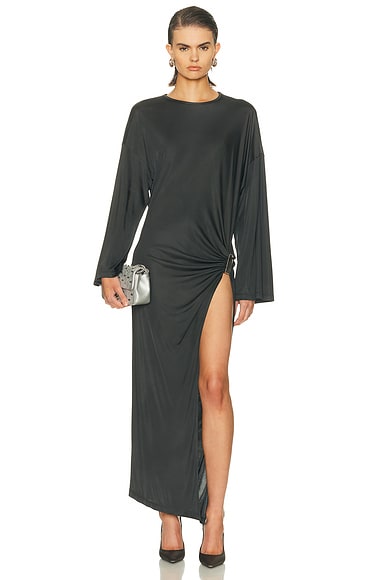 オールインワン・サロペット The Attico Fleece Mini Dress With Crossed Skirt THE ATTICO | Fall 2025 Collection | FWRD