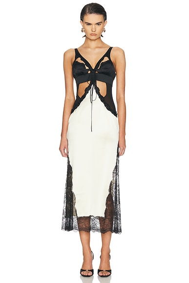 Cut Out Lace Midi Dress