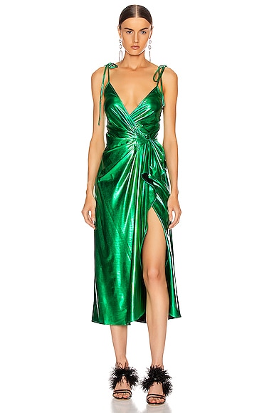 【関税込み】THE ATTICO Wrap dress THE ATTICO Satin maxi wrap dress | NET-A-PORTER