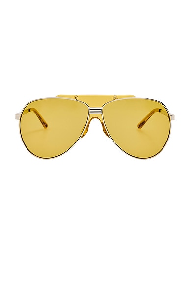 THE ATTICO Amelia Sunglasses in Silver, Yellow, & Yellow