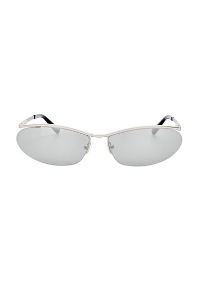 THE ATTICO Charlotte Sunglasses in Matt Silver & Silver Mirror
