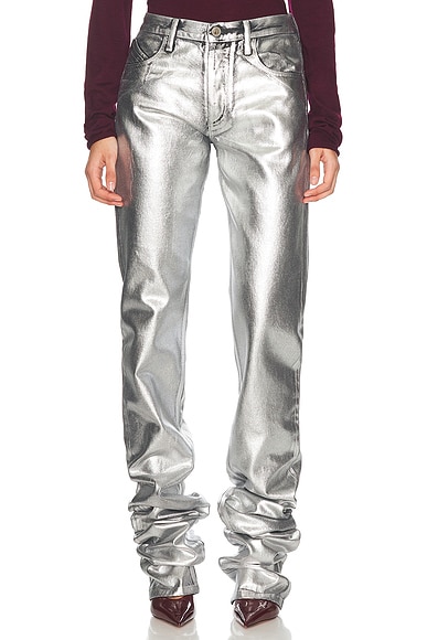 THE ATTICO Long Pant in Silver