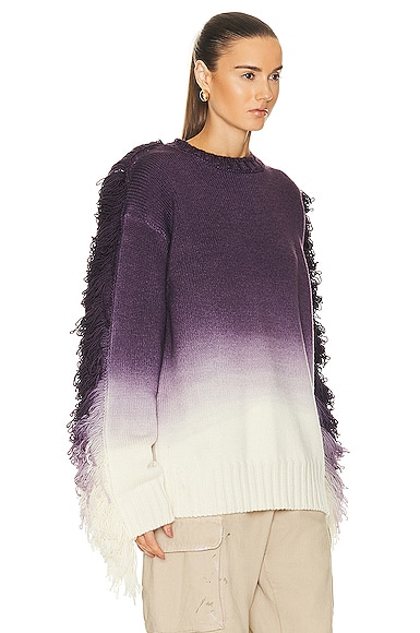 The Attico Rundie fringed ombré jumper - Purple