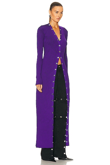 Shop Attico Long Cardigan In Purple