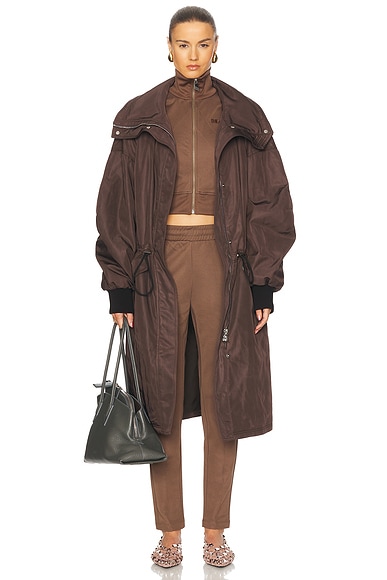 THE ATTICO Long Coat in Brown