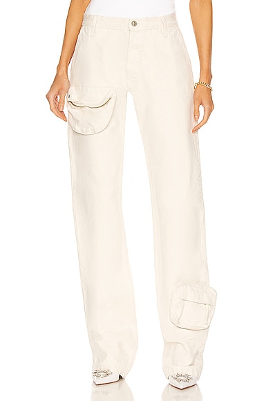 Attico Pocket Pant In Cream | ModeSens