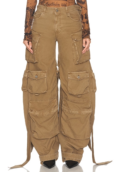 THE ATTICO Long Cargo Pant in Cachi