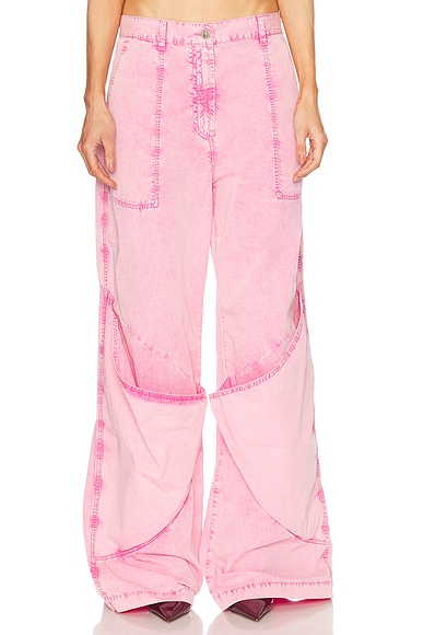 THE ATTICO Wide Leg Pant in Pink
