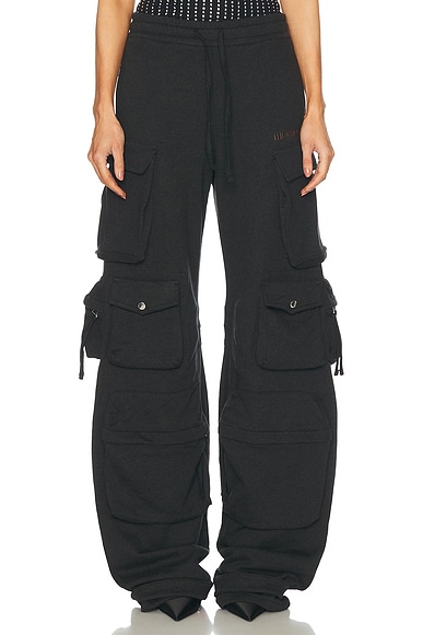 THE ATTICO Sweat Pant in Black Fade & Brown