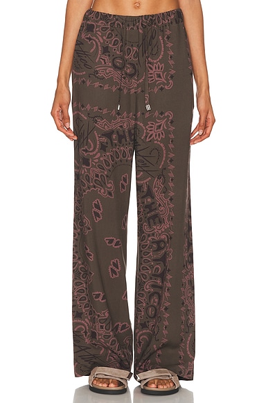 THE ATTICO Bandana Printed Long Pant in Military Green