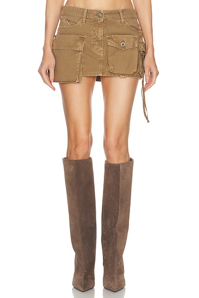 【関税込み】THE ATTICO Cargo mini skirt THE ATTICO Cargo Mini Skirt in Cachi | FWRD