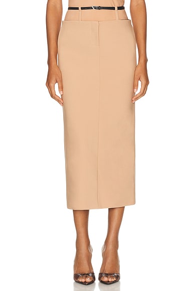 THE ATTICO Midi Skirt in Nude