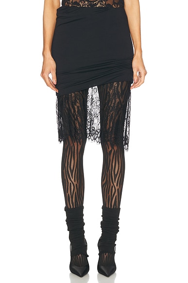 THE ATTICO Midi Skirt in Black